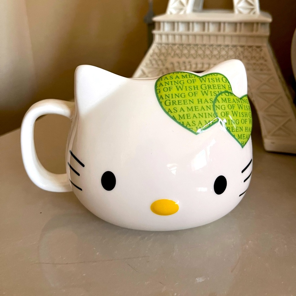 Hello Kitty RARE Green Wish Green Bow Mug
